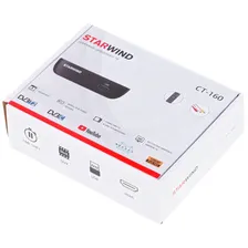 Ресивер цифровой телевизионный DVB-T2 Starwind CT-160 черный