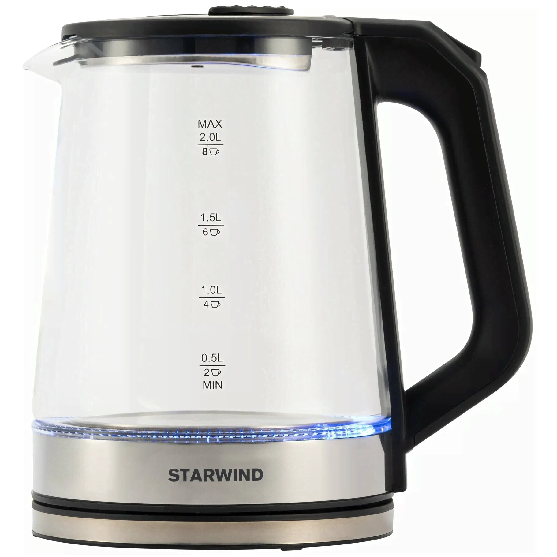 Чайник Starwind SKG5778 черный/прозрачный