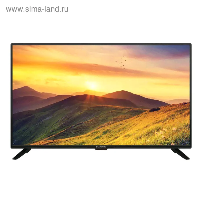 Телевизор Starwind SW-LED43SA300, 43", 1080p, DVB-T2/C/S2, 3xHDMI, 2xUSB, SmartTV, чёрный