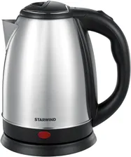 Чайник электрический Starwind SKS1771 1.8л. 1700Вт серебристый/черный (корпус: нержавеющая сталь/пластик)