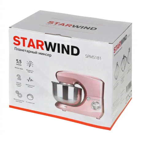 Миксер планетарный Starwind SPM5182 розовый в Москве-4