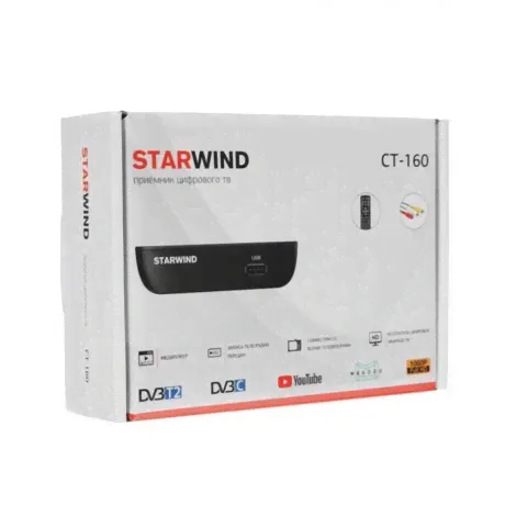 TV-тюнер DVB-T2 Starwind CT-160, черный