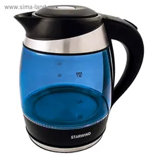 Чайник электрический Starwind SKG2216, стекло, 1.8 л, 2200 Вт, синий