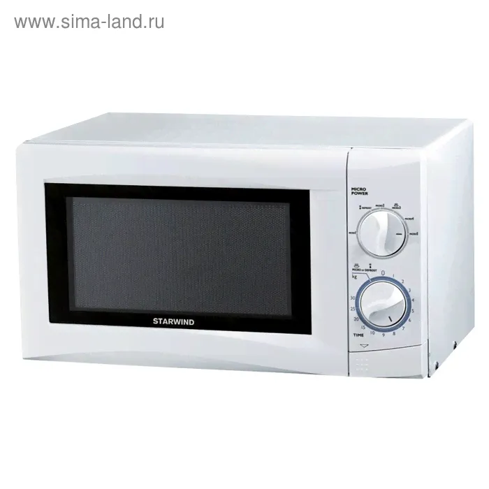 Микроволновая печь Starwind SMW3220, 700 Вт, 20 л, кнопка, белая