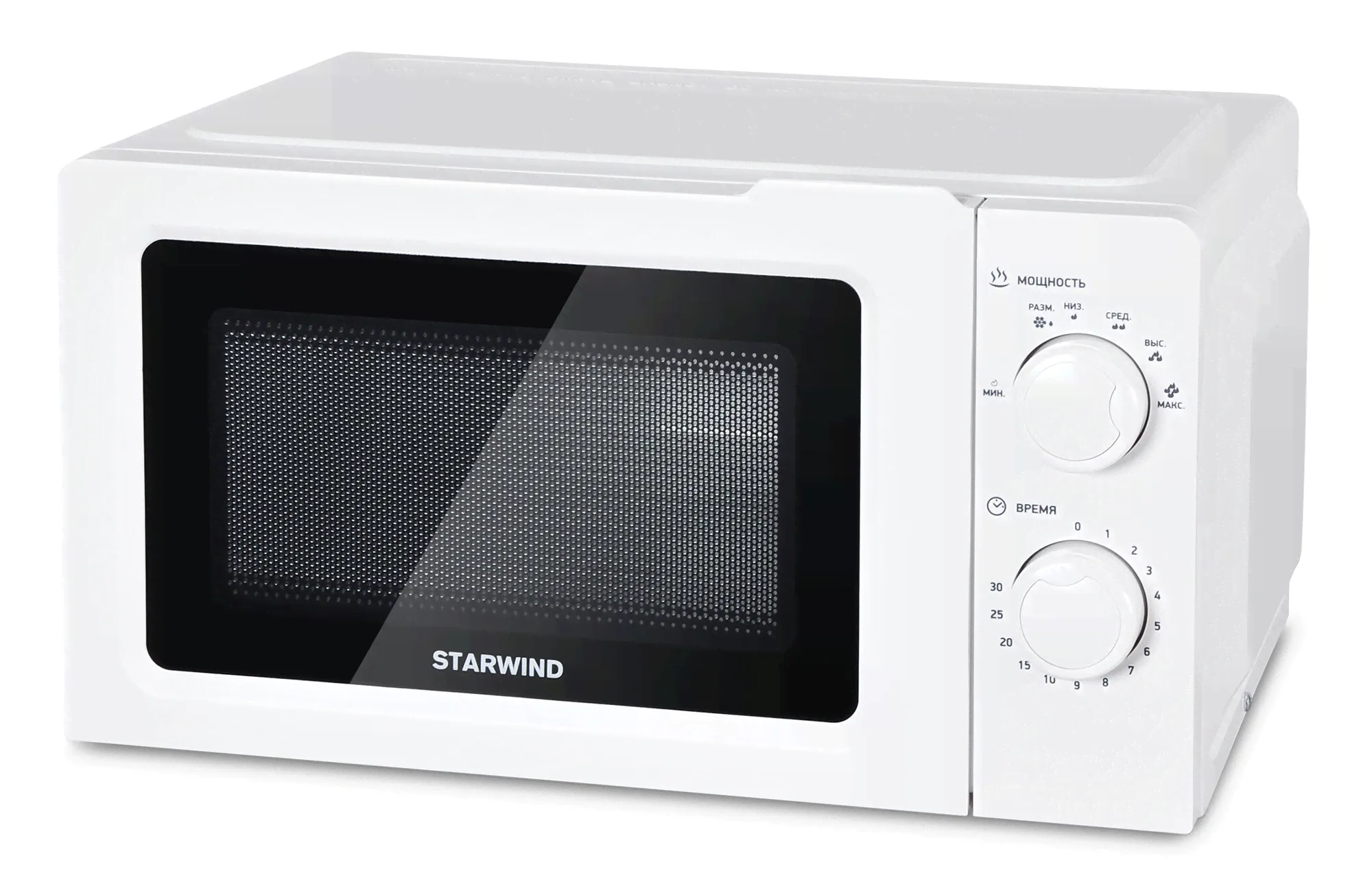 Микроволновая Печь Starwind SMW3020 20л. 700Вт белый, механика, выступ