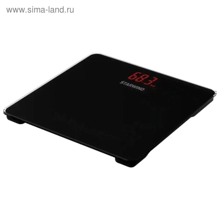 Весы напольные Starwind SSP5452, электронные, до 180 кг, 3xAAA, стекло, черные