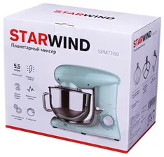 TurboTronic Миксер планетарный STARWIND SPM7169, бирюзовый миксеры и блендеры